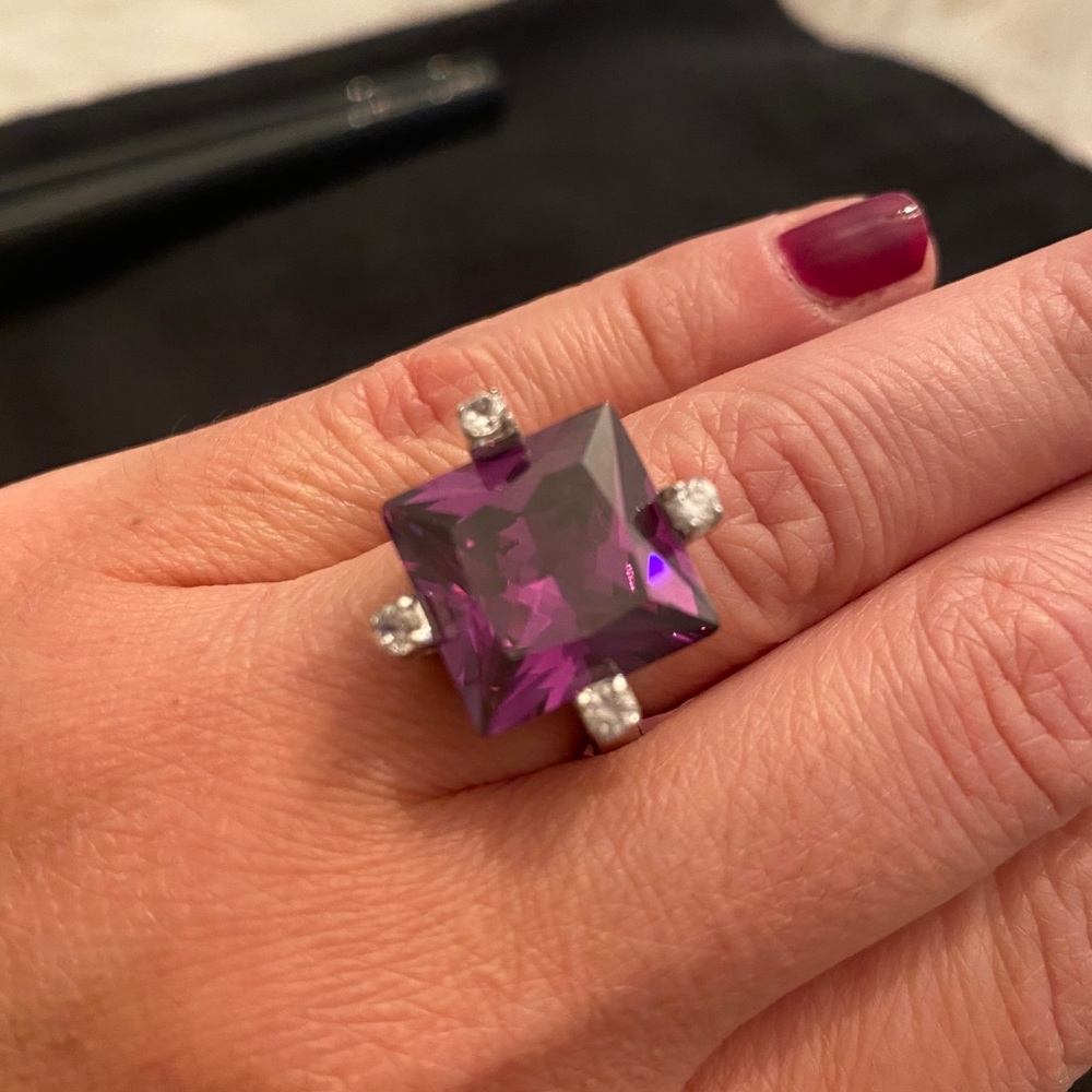 Purple statement ring